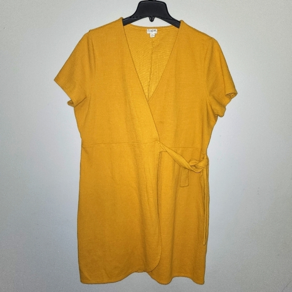J. Crew women's wrap mini dress size XXL yellow - Picture 1 of 8